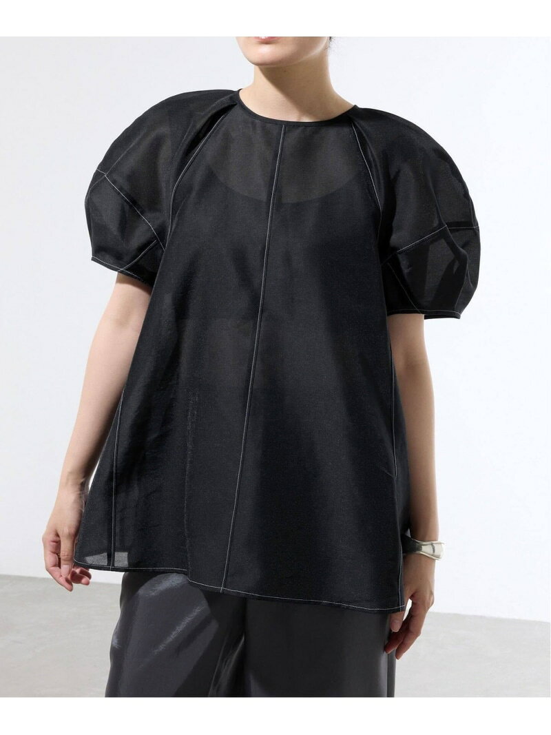 樂天商城 - 《一部店舗限定》袖ボリュームシアーブラウス IENA イエナ トップス シャツ・ブラウス ブラック グリーン【送料無料】[Rakuten Fashion]