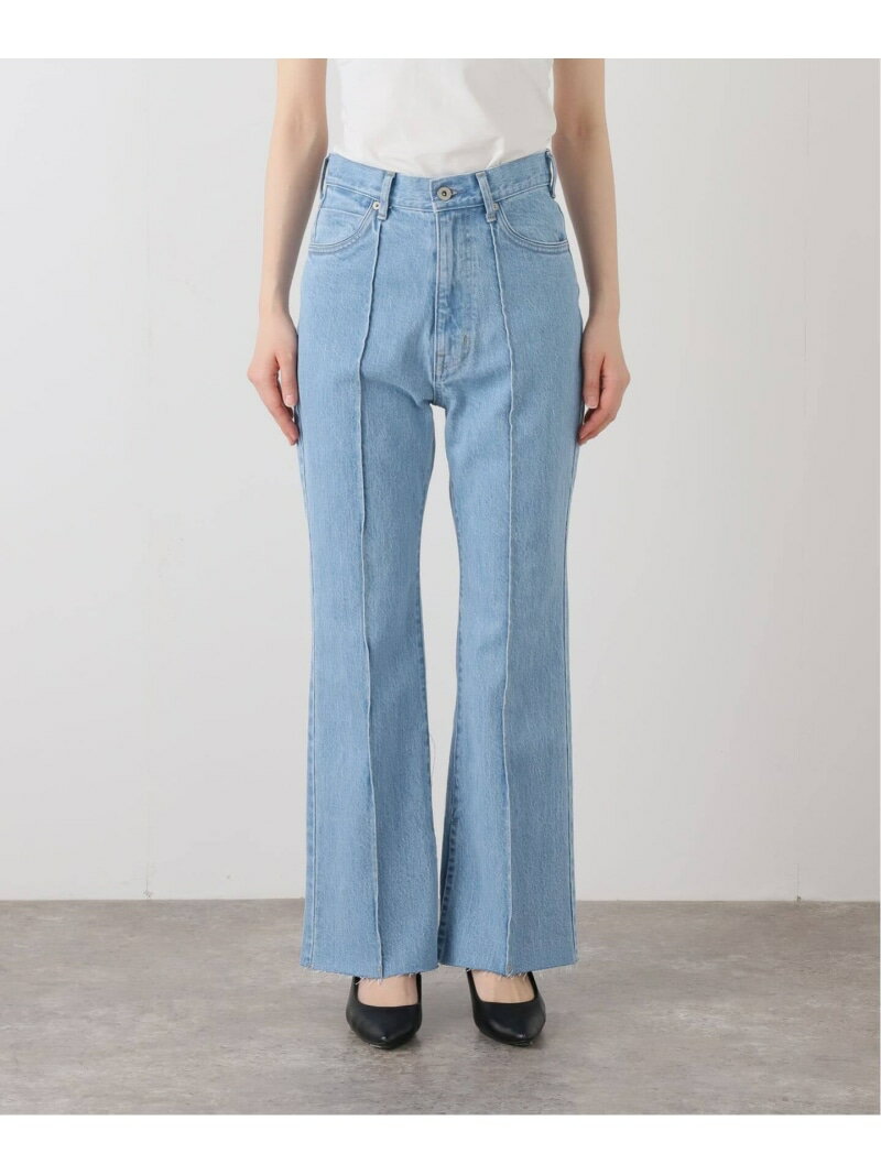 LE DENIM PINNED FLARE LEG SLOBE IENA スローブ イエナ パンツ ジーンズ・デニムパンツ ブルー【送料無料】[Rakuten Fashion]