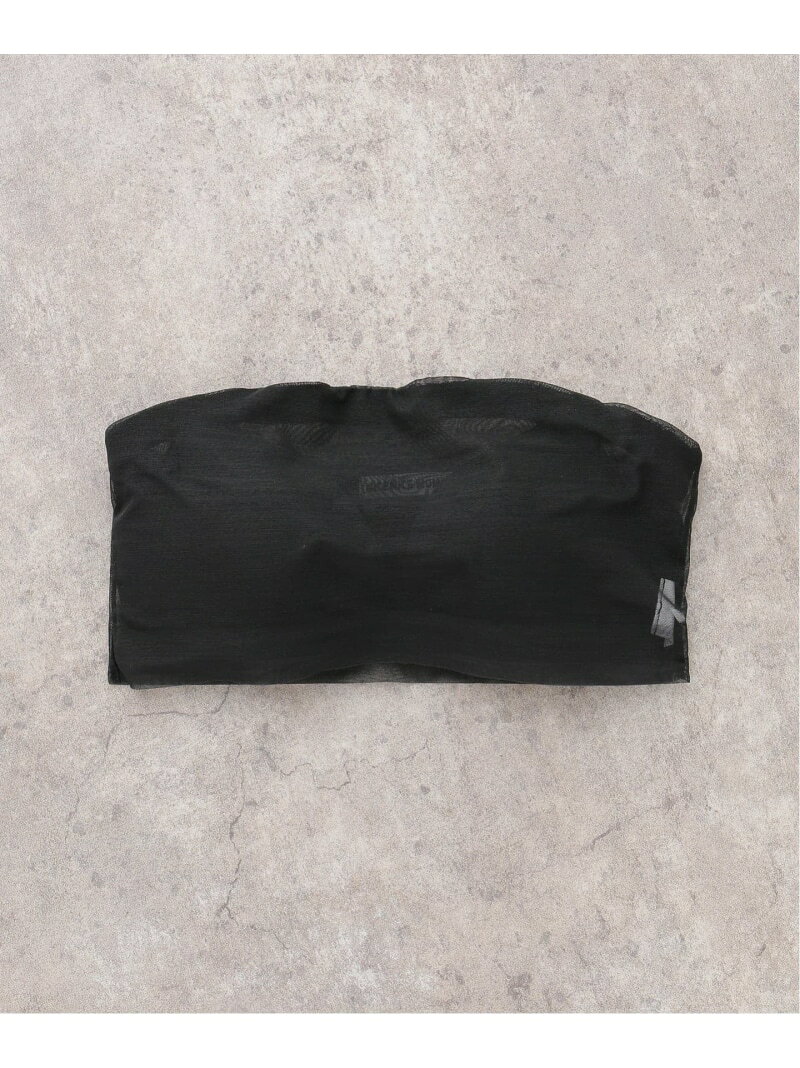 NICENICE MOMENT/ナイスナイスモーメント MESH TUBE TOP チューブトップ IENA イエナ トップス ベアトップ ベージュ ブラック【送料無料】[Rakuten Fashion]