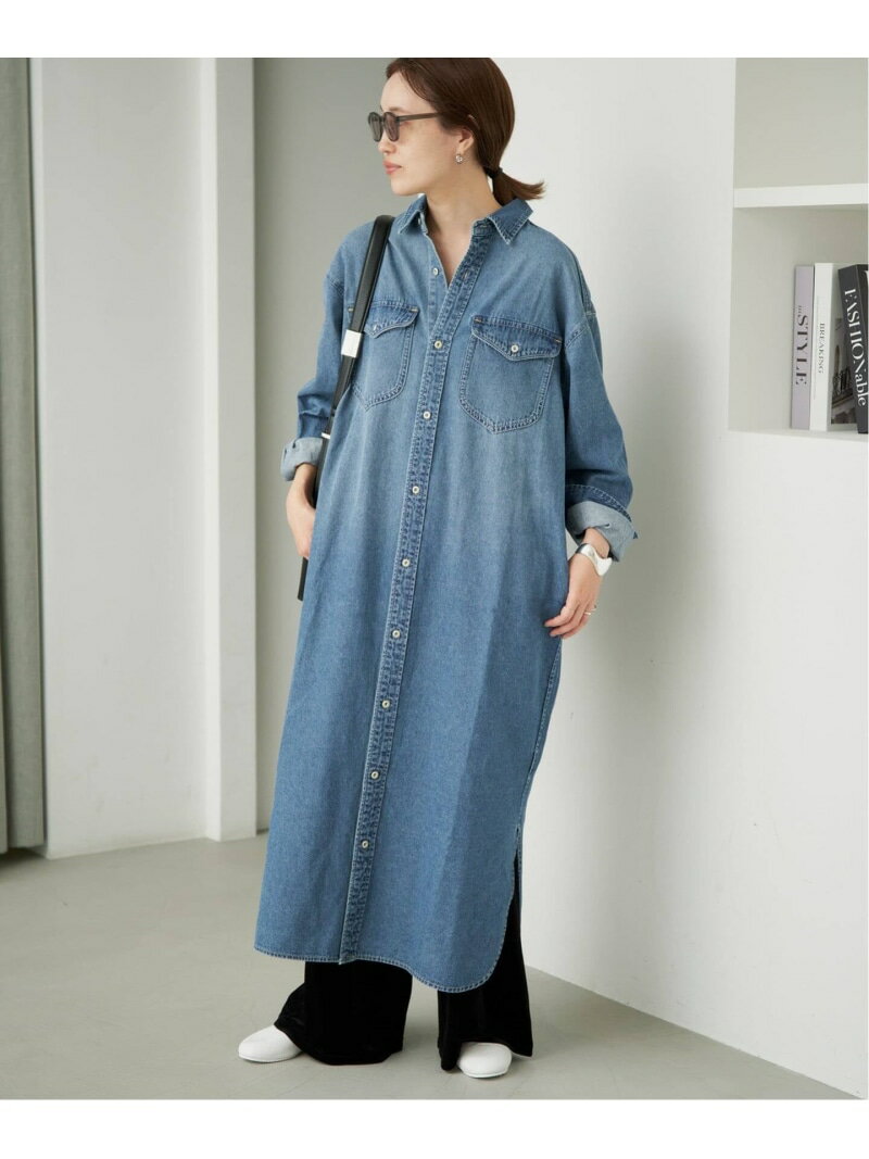 《シリーズあり/予約》LEDENIM BDU デニムシャツワンピース SLOBE IENA スローブ イエナ ワンピース ドレス シャツワンピース ネイビー ブルー【先行予約】 【送料無料】 Rakuten Fashion