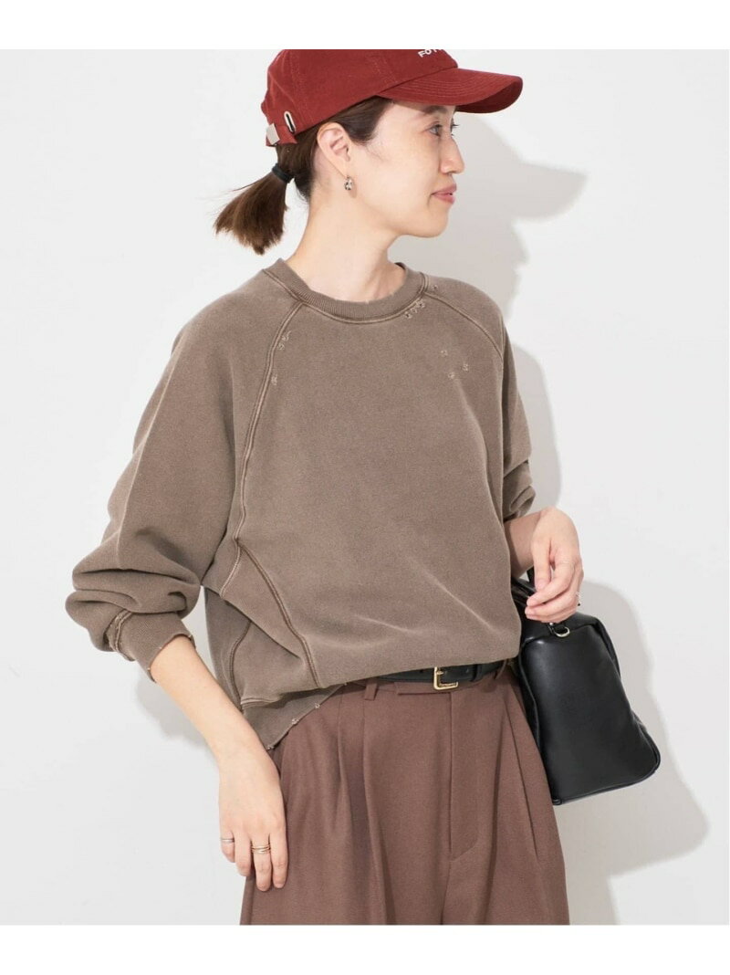 《追加予約》Collegiate Pacific SLOBE別注 ダメージスウェット SLOBE IENA スローブ イエナ トップス スウェット・トレーナー ブラウン【先行予約】*【送料無料】[Rakuten Fashion]のサムネイル