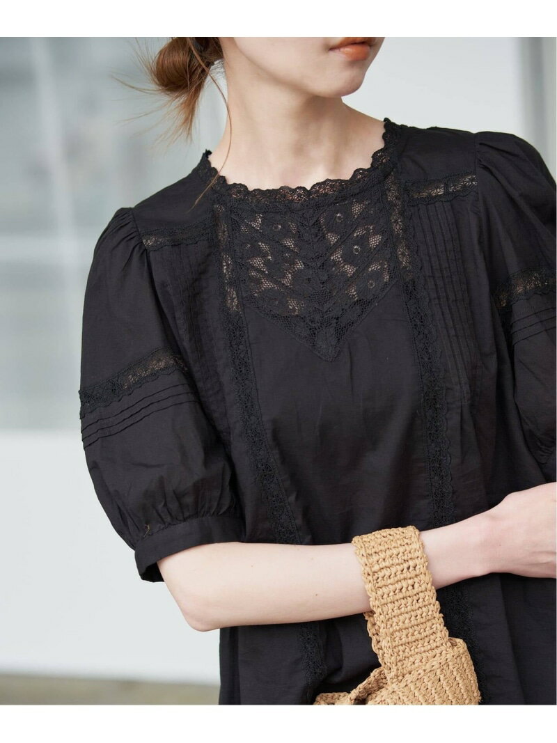 Rakuten - 《予約》マニーレースブラウス SLOBE IENA スローブ イエナ トップス シャツ・ブラウス ブラック【先行予約】*【送料無料】[Rakuten Fashion]