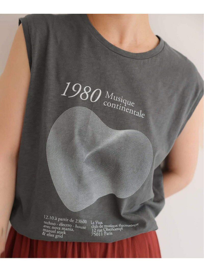 Rakuten - 《予約》グラフィックノースリーブTEE SLOBE IENA スローブ イエナ トップス カットソー・Tシャツ ホワイト グレー【先行予約】*【送料無料】[Rakuten Fashion]