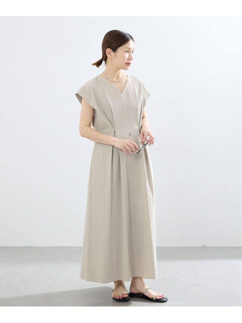 Rakuten - サッカータックワンピース IENA イエナ ワンピース・ドレス ワンピース ネイビー グレー【送料無料】[Rakuten Fashion]