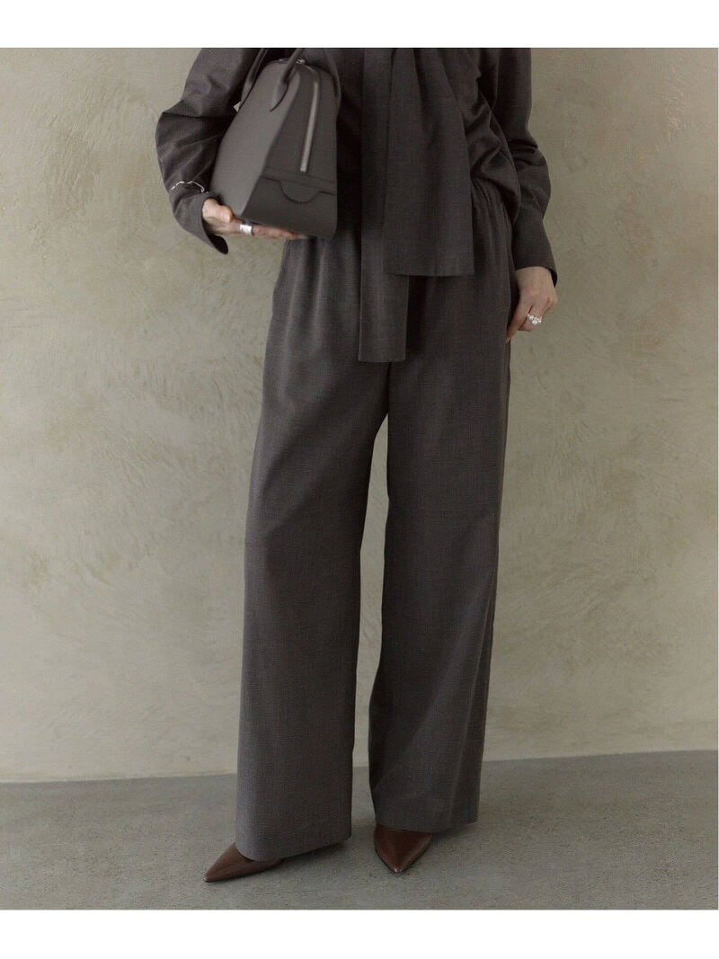 Rakuten - 《予約》Glen Check イージーパンツ VERMEIL par iena ヴェルメイユ パー イエナ パンツ スラックス・ドレスパンツ ブラウン グレー【先行予約】*【送料無料】[Rakuten Fashion]