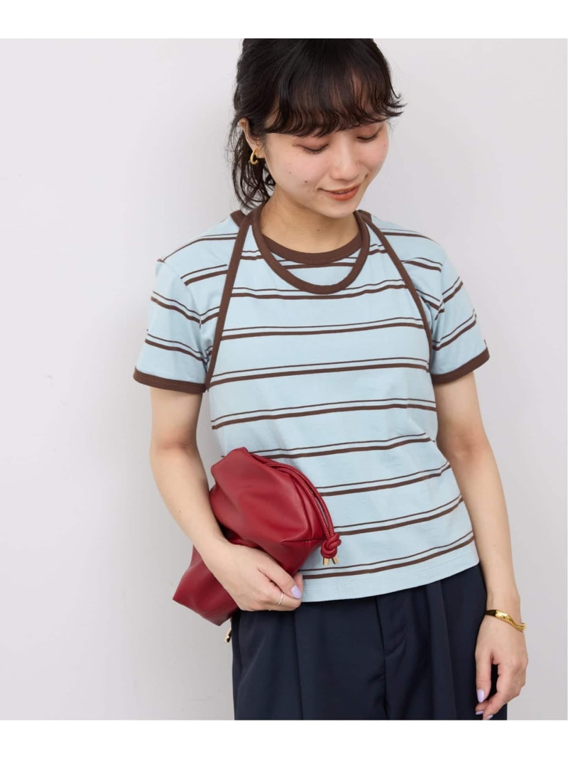 樂天商城 - 《2枚セット》ホルターネックボーダーTセット SLOBE IENA スローブ イエナ トップス カットソー・Tシャツ グレー ブルー【送料無料】[Rakuten Fashion]