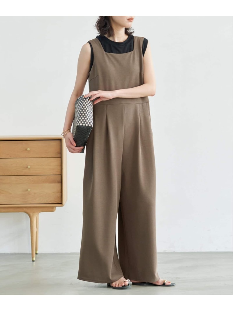 【SALE/30%OFF】《WEB Exclusive Sizes Available/3 Sizes》Cut All-in-One SLOBE IENA All-in-One/Overalls All-in-One/Jumpsuit Khaki Green Black【RBA_E】【Free Shipping】[Rakuten Fashion]