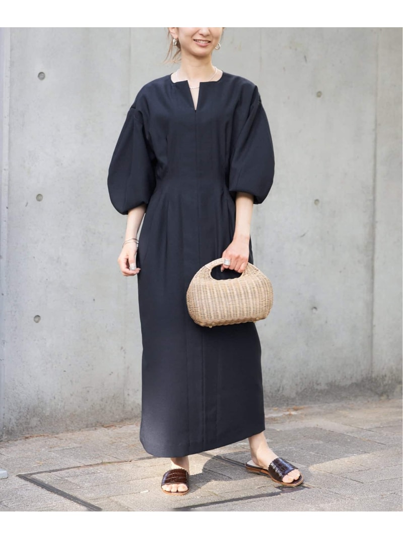 樂天商城 - 《一部WEB限定予約》FLAXASA jewel ox ウエストシェイプワンピース VERMEIL par iena ヴェルメイユ パー イエナ ワンピース・ドレス ワンピース ブラウン カーキグリーン ネイビー【先行予約】*【送料無料】[Rakuten Fashion]