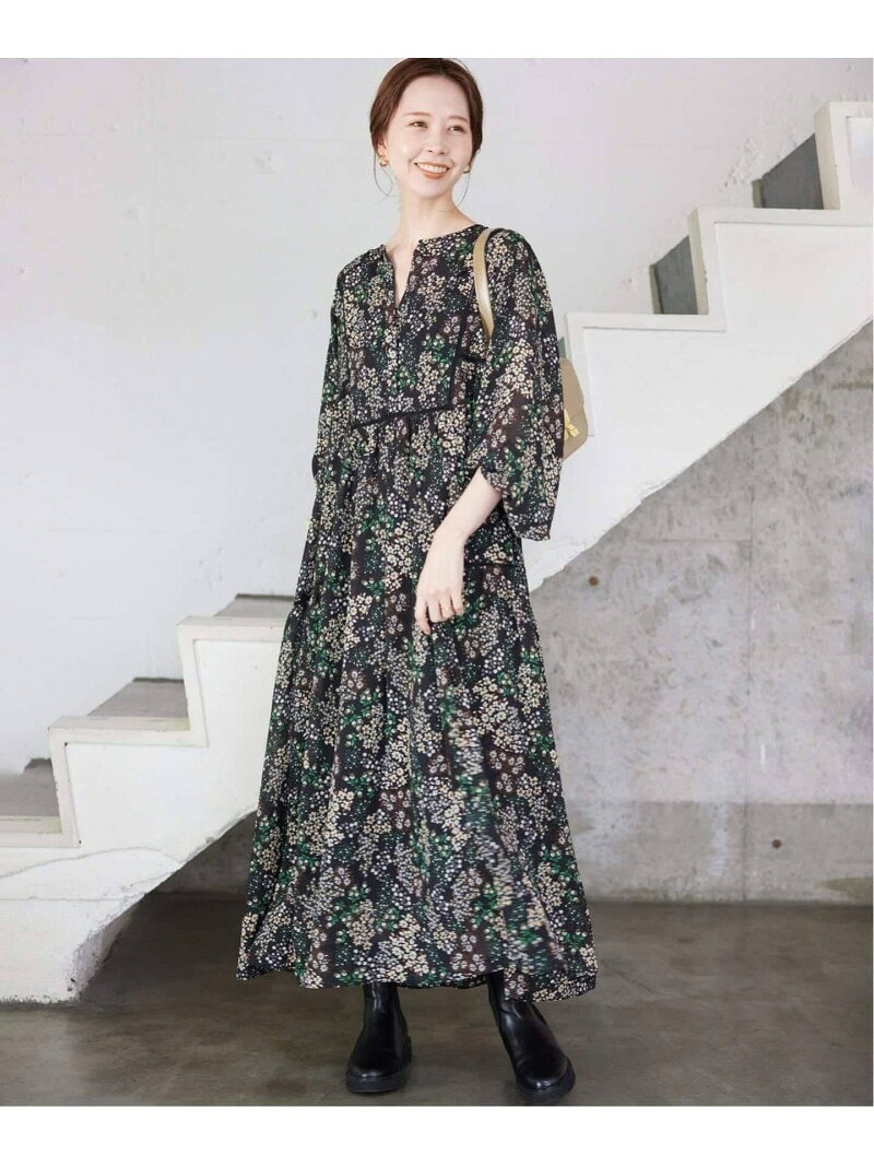 Rouje Paris 花柄 ロングワンピース 36 IENA su7842-01_1.jpg