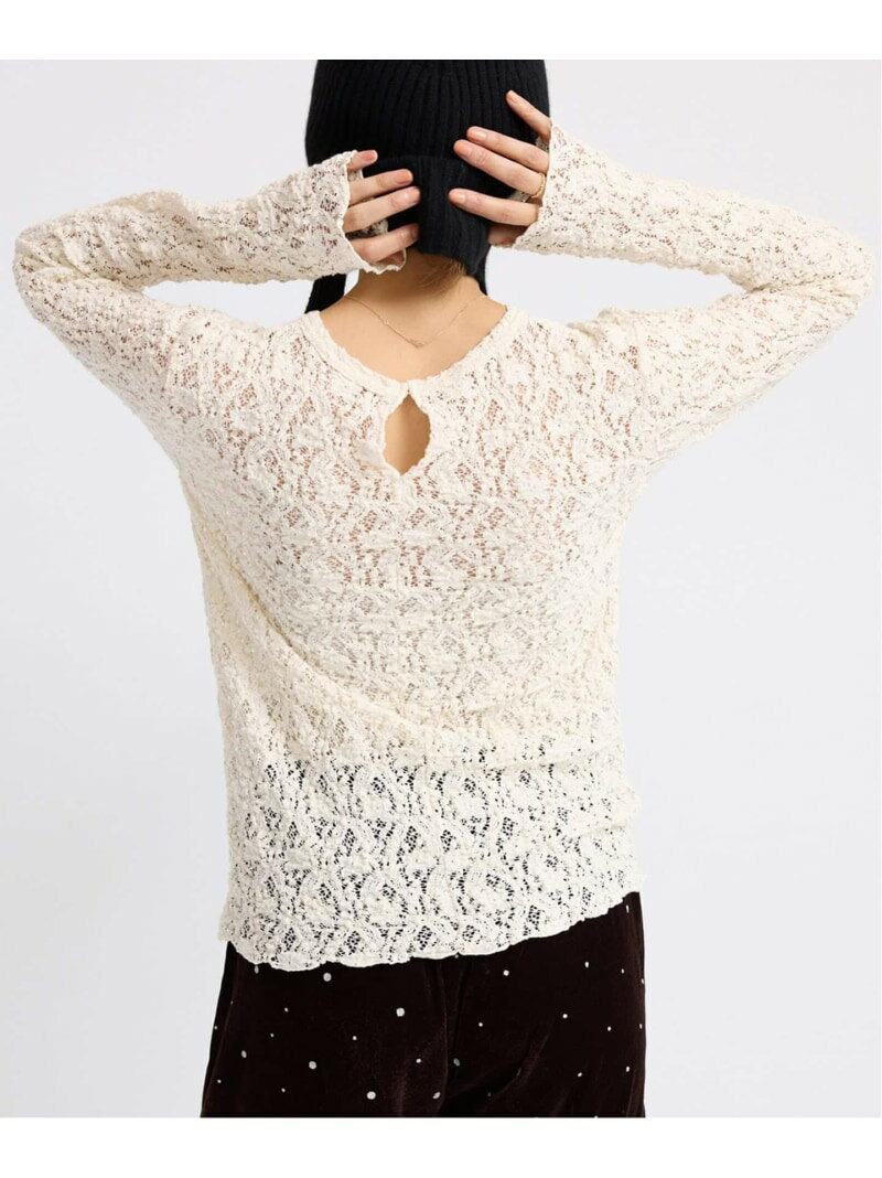 《追加2予約》Flowerストレッチレースプルオーバー IENA イエナ トップス カットソー・Tシャツ ブラック グレー ベージュ【先行予約】*【送料無料】[Rakuten Fashion]のサムネイル