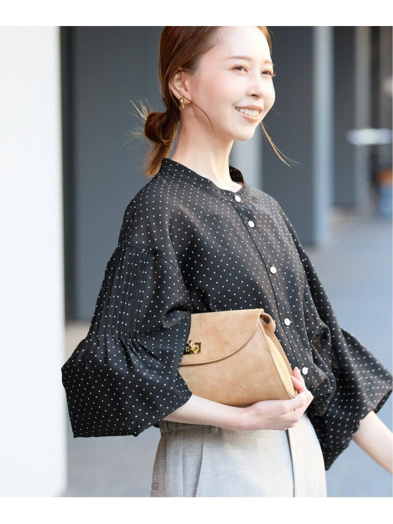 樂天商城 - ドットピンタックバルーンスリーブブラウス SLOBE IENA スローブ イエナ トップス シャツ・ブラウス ブラック ホワイト【送料無料】[Rakuten Fashion]