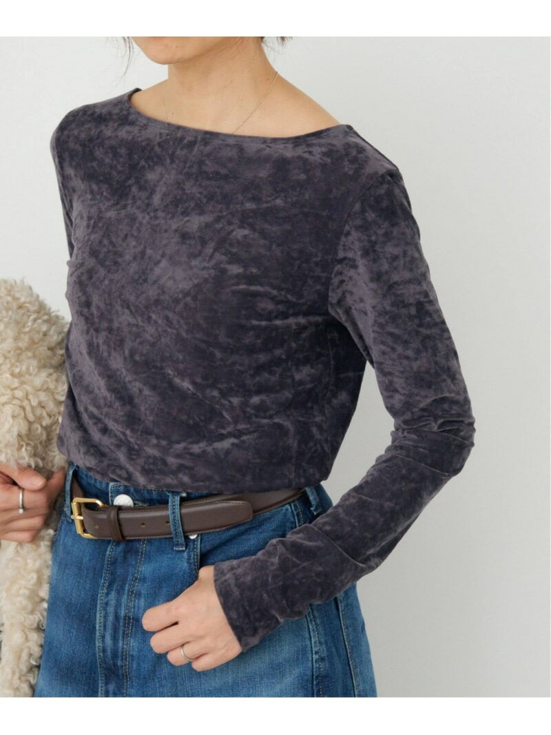クラッシュベロアプルオーバー IENA イエナ トップス カットソー・Tシャツ グレー ブルー ベージュ【送料無料】[Rakuten Fashion]のサムネイル