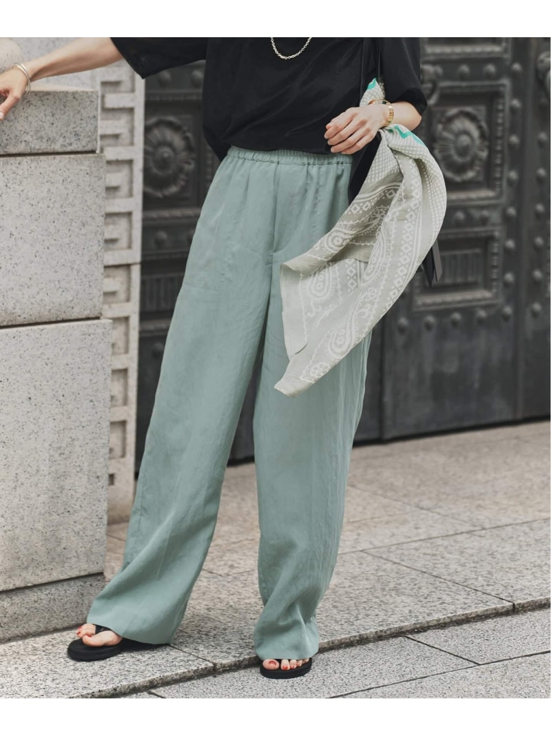 Dry Poplin イージーパンツ VERMEIL par iena ヴェルメイユ パー イエナ パンツ その他のパンツ ネイビー グリーン オレンジ