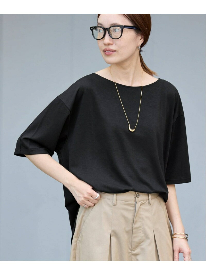 《接触冷感》スリットカットソー SLOBE IENA スローブ イエナ トップス カットソー・Tシャツ ブラウン ホワイト ブラック【送料無料】[Rakuten Fashion]