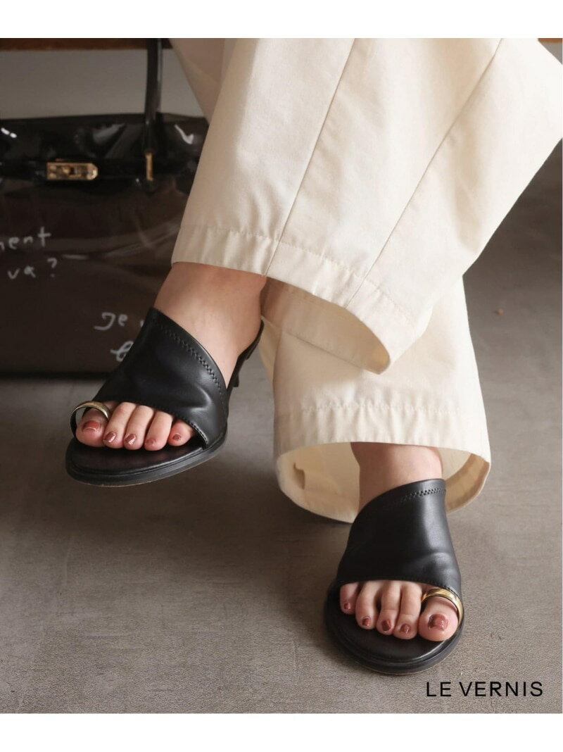 樂天商城 - 《予約》LE VERNIS/ル・ベルニ Toe ring sandals SLOBE IENA スローブ イエナ シューズ・靴 サンダル ブラック【先行予約】*【送料無料】[Rakuten Fashion]