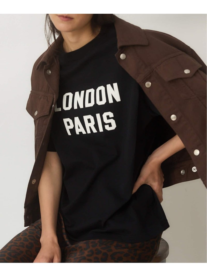 BLACK ロゴTシャツ IENA イエナ トップス カットソー・Tシャツ ブルー ブラック【送料無料】[Rakuten Fashion]のサムネイル