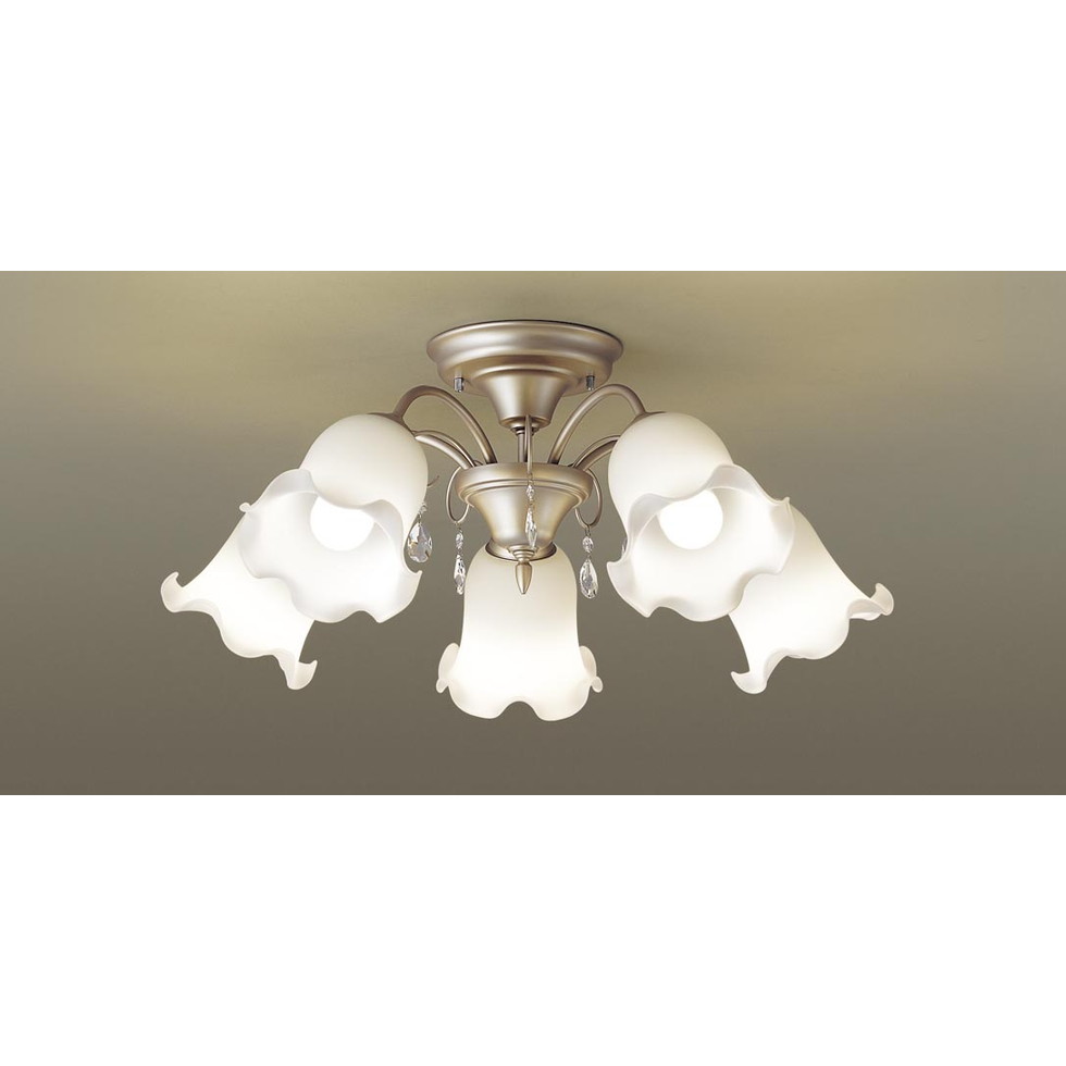 パナソニック[LGB57522K]天井吊下型　LED（電球色）　シャンデリア　Uライト方式　LED電球交換型　白熱電球60形5灯器具相当／〜10畳