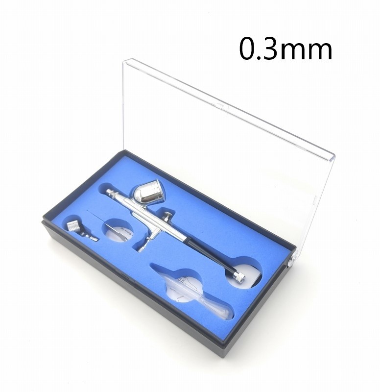 Rakuten - エアブラシ ハンドピース 0.3mm ダブルアクション重力式 塗装 ホビー