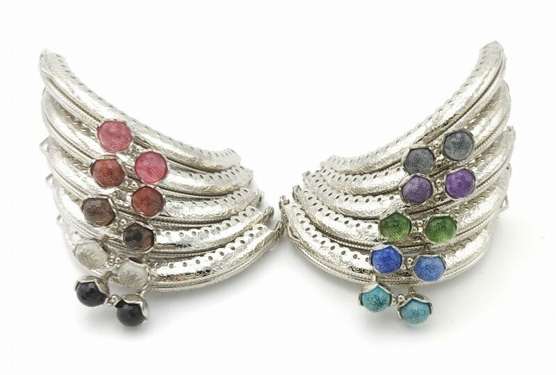 がま口 口金 ハンドメイド 手芸 金属 パーツ シルバー 幅約8.5cm 10個セット 資材 手作り 材料 素材 作製 財布 印鑑ケース 小銭入れ 大きめ バッグ 丸形 裁縫 ガラス ゲンコ 縫い付けタイプ 専門 送料無料