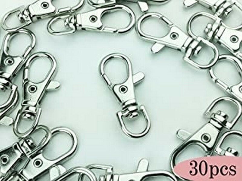 Rakuten - ナスカン シルバー 30個 38mm 銀 キーホルダーパーツ 回転カン付き キーチェーン金具 キーホルダー金具 アクセサリーパーツ ハンドメイドパーツ