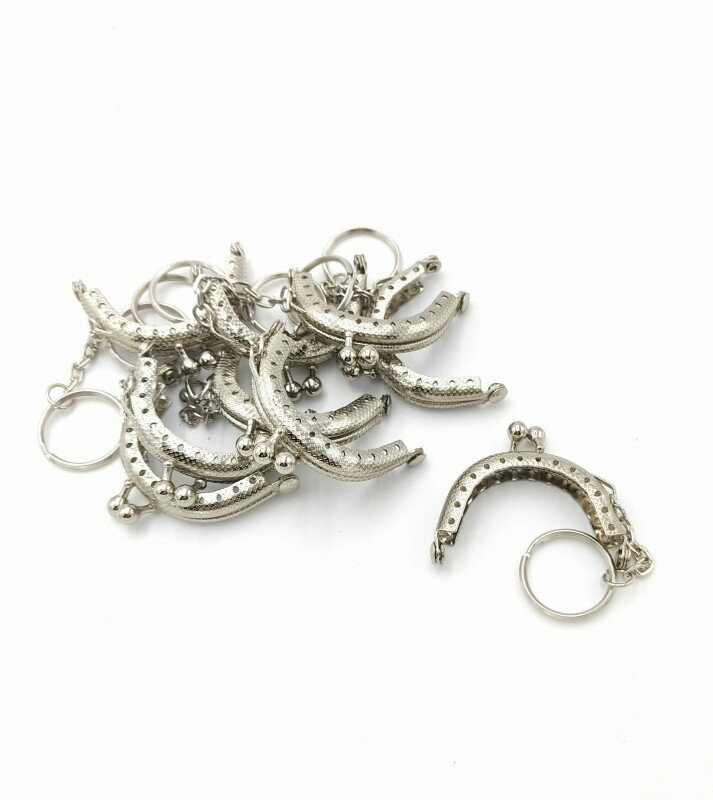 ミニ がま口 口金 ハンドメイド 手芸 金属 パーツ シルバー 幅約5cm 10個セット 資材 手作り 材料 素材 作製 財布 印鑑ケース 小銭入れ バッグ 丸...