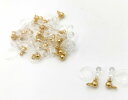 カン付きノンホールピアス ゴールドカラー 20個セット シルバーカラー パーツ ハンドメイド DIY アクセサリー 送料無料