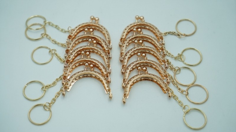 ミニ がま口 口金 ハンドメイド 手芸 金属 パーツ ピンクゴールド 幅約5cm 10個セット 資材 手作り 材料 素材 作製 財布 印鑑ケース 小銭入れ バッ...