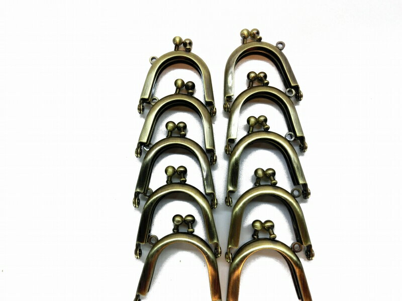 がま口 口金 幅約4cm 10個セット ブロンズ 差し込みタイプ 小さめ ハンドメイド 手芸 金属 パーツ 資材 手作り 材料 素材 作製 財布 小銭入れ 裁縫