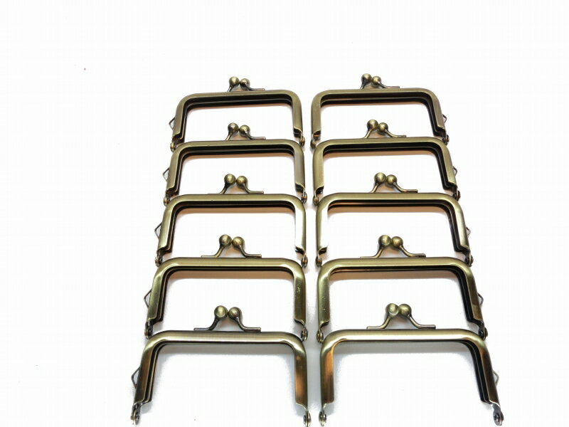 がま口 口金 差し込みタイプ 幅約8.5cm 10個セット ブロンズ 角形 角型 ハンドメイド 手芸 金属 パーツ..