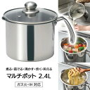 【着後レビューでプレゼント】鍋 マルチポット 片手鍋 ステンレス 軽い 16cm お手入れしやすい IH対応 ガス火 ガラス蓋 コンパクト シンプル ステンレス...