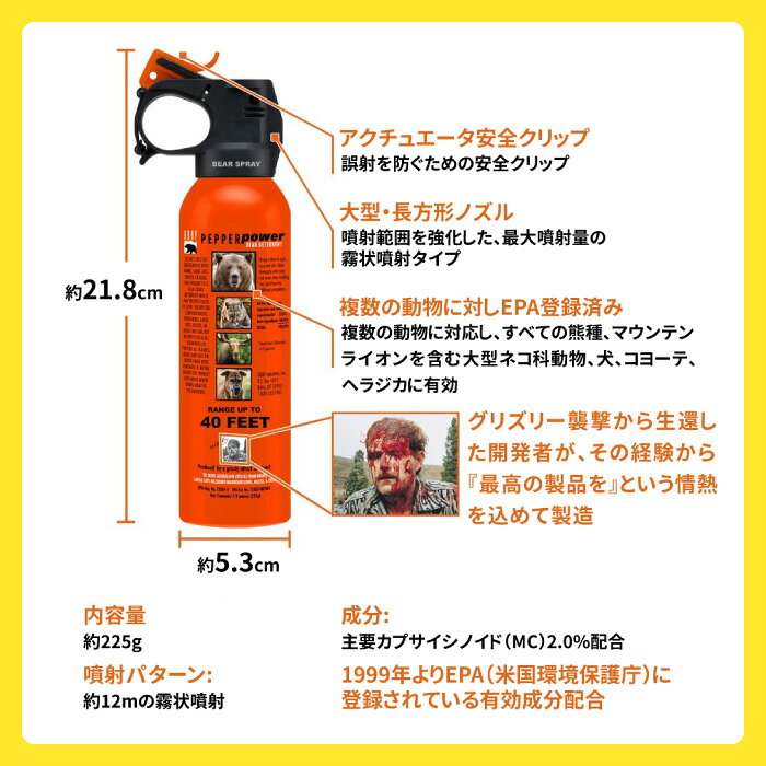 熊スプレー 携帯用 ホルスター付き 熊対策 山歩き 防災用品 アウトドア用品 ベルト...