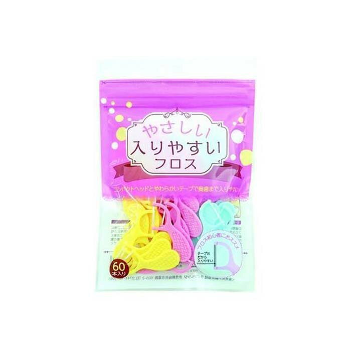 ライフレンジ やさしい入りやすいフロス 3-09 60本入り フロス 歯茎に優しい 歯ぐき 極薄 極薄テープ 奥歯 コンパクトヘッド 60本 60回分 【▲】/やさしい入りやすいフロス1個