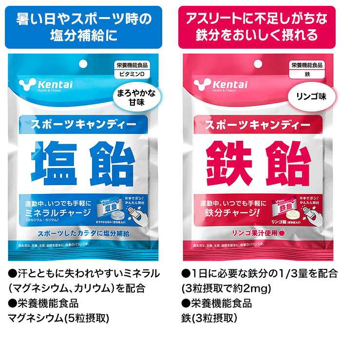 キャンディ 栄養機能食品 飴 スポーツキャンディ 塩飴 鉄分 鉄飴 ビタミン クエン酸 ブドウ糖 日本製 キャンディー Kentai 運動 スポーツ アスリート 【▲・☆60】/スポーツキャンディー ifdltd-10007545 威風堂 サンプル画像3