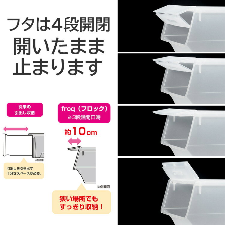 【同色3個組】【深型30cm】収納ボックス froq フロック キャスター付き 衣装ケース プラスチック 子供部屋 リビング 新生活 日本製 froq30-3+K【メーカー直送】【252】/ [2]