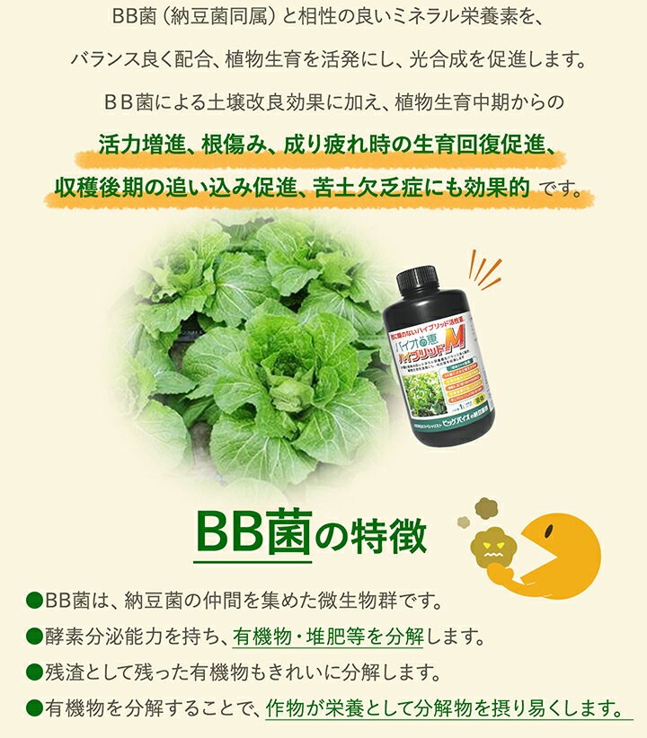 ビッグバイオ 土壌改良剤 バイオの恵 有機物分解 天然由来 BB菌 活力増進 生育回復...