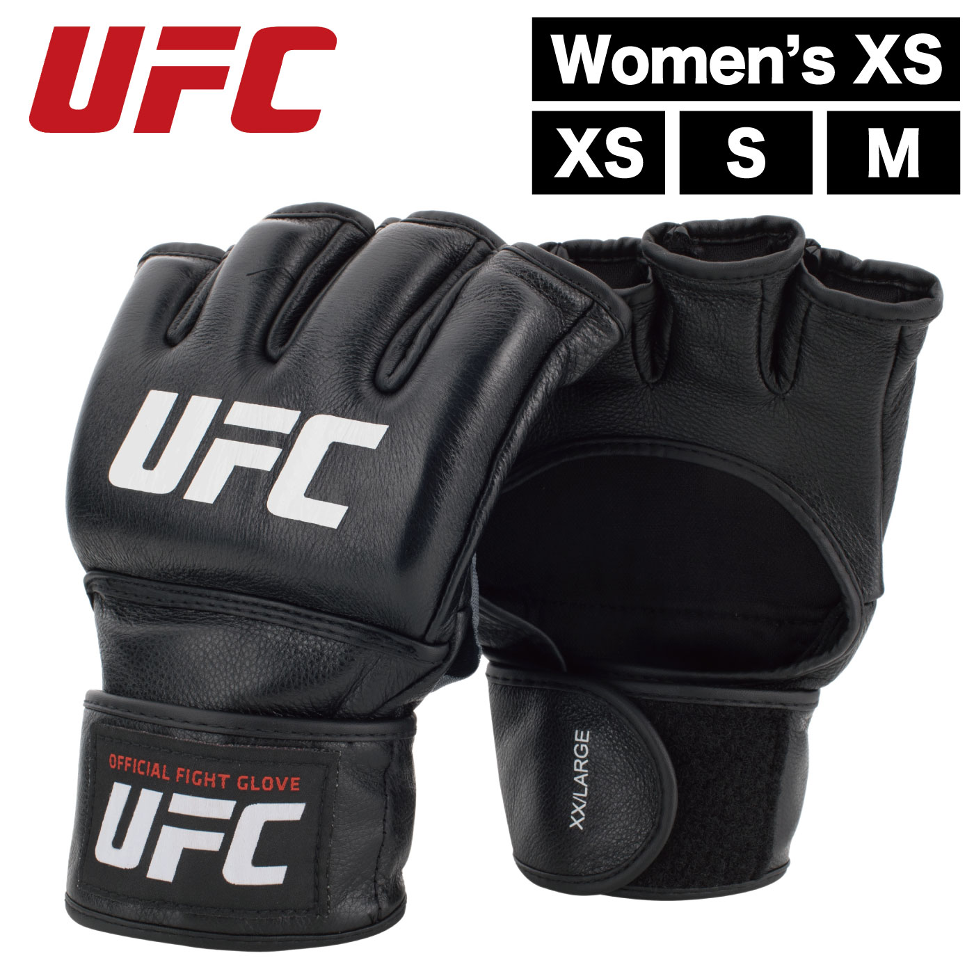 ■商品名：《総合格闘技UFC》オフィシャルファイトグローブ・トレーニンググローブ ■型番：UHK-69906（Women's XS）・UHK-69907（Men's XS）・UHK-69908（Men's S）・UHK-69909（Men's M） ■商品種別：グローブ／トレーニンググローブ ■カテゴリ：スポーツ／トレーニング／総合格闘技 ■商品特徴 ・拳部分はジェルで保護されていて快適です。 ・ぴったりとフィットします。 ・しっかりと手首を支え、拳を保護します。 ・マジックテープの着脱式です。 ・高品質な本革仕様です。 ■スペック ・本体サイズ（約）：サイズにより異なる ・本体重量（約）：サイズにより異なる ・商品材質：本革 ・色：ホワイト／ブラック ■ブランド：UFC ■総合格闘技UFCについて 世界51カ国以上から世界最高峰の選手が参戦し、26カ国153都市以上で大会を開催、156カ国でテレビ放送されている、実力・人気共に世界最大の総合格闘技団体です。 ■販売：アルゴグローバル株式会社 ■備考：当店は総合格闘技UFCの正規販売店です。 ■総合格闘技UFCの取り組み UFCは誰もが認める、世界の総合格闘技における象徴的存在です。 オクタゴンの内と外で優れたパフォーマンスを電撃的に体験することで、ファンとアスリートを鼓舞しています。 私達のビジョンは、世界と象徴するスポーツブランドとなり、すべての人々が、障壁を突破しよう、限界を超えよう、不可能を可能にしよう、という気持ちになるようにすることです。 人類における競争の形を進化させ、UFCをさらに発展させ、その活動の範囲を世界中に広げることが、私達の使命です。 WE ARE MORE THAN THE OCTAGON 関連キーワード（商品の説明ではございません。） UHK-69909 オフィシャルファイトグローブ トレーニンググローブ スパーリンググローブ UFC 総合格闘技 MMA ボクシング 武術 キックボクシング 空手 スポーツ ダイエット エクササイズ トレーニング 運動器具 練習器具 練習用品 打撃練習 トレーニング器具 トレーニング用品 スポーツ 家庭用 室内用 運動不足 有酸素運動 カロリー消費 シェイプアップ リハビリ 筋トレ 筋力アップ【商品説明】 オフィシャルファイトグローブ〈XS〜Mサイズ〉《総合格闘技UFC》 ※別の商品ページにて「Men's L／XL」「Men's XXL／XXXL」がございます。 オフィシャルファイトグローブ〈XS〜Mサイズ〉の特徴 ・拳部分はジェルで保護されていて快適です。 ・ぴったりとフィットします。 ・しっかりと手首を支え、拳を保護します。 ・マジックテープの着脱式です。 ・高品質な本革仕様です。 ※「Men's L／XL」「Men's XXL／XXXL」もございます。 スペック表 製品名《総合格闘技UFC》オフィシャルファイトグローブ 型番UHK-69906（Women's XS）・UHK-69907（Men's XS）・UHK-69908（Men's S）・UHK-69909（Men's M） 製品種別グローブ／トレーニンググローブ カテゴリスポーツ／トレーニング／総合格闘技 本体サイズ（約）サイズにより異なる 本体重量（約）サイズにより異なる 商品材質本革 色ホワイト／ブラック ブランドUFC UFCとは 世界51カ国以上から世界最高峰の選手が参戦し、26カ国153都市以上で大会を開催、156カ国でテレビ放送されている、 実力・人気共に世界最大の総合格闘技団体 UFCの取り組み UFCは誰もが認める、世界の総合格闘技における象徴的存在です。 オクタゴンの内と外で優れたパフォーマンスを電撃的に体験することで、ファンとアスリートを鼓舞しています。 私達のビジョンは、世界と象徴するスポーツブランドとなり、すべての人々が、障壁を突破しよう、限界を超えよう、不可能を可能にしよう、という気持ちになるようにすることです。 注意事項 ※サイズ・重量には多少の誤差が生じる場合がございます。 ※お使いのモニター環境などにより、掲載画像と実際の商品の色味が若干異なる場合がございます。 ※多少の傷・汚れ等がある場合がございます。 ※製品仕様は予告なく変更される場合がございます。 ■商品名：《総合格闘技UFC》オフィシャルファイトグローブ・トレーニンググローブ ■型番：UHK-69906（Women's XS）・UHK-69907（Men's XS）・UHK-69908（Men's S）・UHK-69909（Men's M） ■商品種別：グローブ／トレーニンググローブ ■カテゴリ：スポーツ／トレーニング／総合格闘技 ■商品特徴 ・拳部分はジェルで保護されていて快適です。 ・ぴったりとフィットします。 ・しっかりと手首を支え、拳を保護します。 ・マジックテープの着脱式です。 ・高品質な本革仕様です。 ■スペック ・本体サイズ（約）：サイズにより異なる ・本体重量（約）：サイズにより異なる ・商品材質：本革 ・色：ホワイト／ブラック ■ブランド：UFC ■総合格闘技UFCについて 世界51カ国以上から世界最高峰の選手が参戦し、26カ国153都市以上で大会を開催、156カ国でテレビ放送されている、実力・人気共に世界最大の総合格闘技団体です。 ■販売：アルゴグローバル株式会社 ■備考：当店は総合格闘技UFCの正規販売店です。 ■総合格闘技UFCの取り組み UFCは誰もが認める、世界の総合格闘技における象徴的存在です。 オクタゴンの内と外で優れたパフォーマンスを電撃的に体験することで、ファンとアスリートを鼓舞しています。 私達のビジョンは、世界と象徴するスポーツブランドとなり、すべての人々が、障壁を突破しよう、限界を超えよう、不可能を可能にしよう、という気持ちになるようにすることです。 人類における競争の形を進化させ、UFCをさらに発展させ、その活動の範囲を世界中に広げることが、私達の使命です。 WE ARE MORE THAN THE OCTAGON 関連キーワード（商品の説明ではございません。） UHK-69909 オフィシャルファイトグローブ トレーニンググローブ スパーリンググローブ UFC 総合格闘技 MMA ボクシング 武術 キックボクシング 空手 スポーツ ダイエット エクササイズ トレーニング 運動器具 練習器具 練習用品 打撃練習 トレーニング器具 トレーニング用品 スポーツ 家庭用 室内用 運動不足 有酸素運動 カロリー消費 シェイプアップ リハビリ 筋トレ 筋力アップ