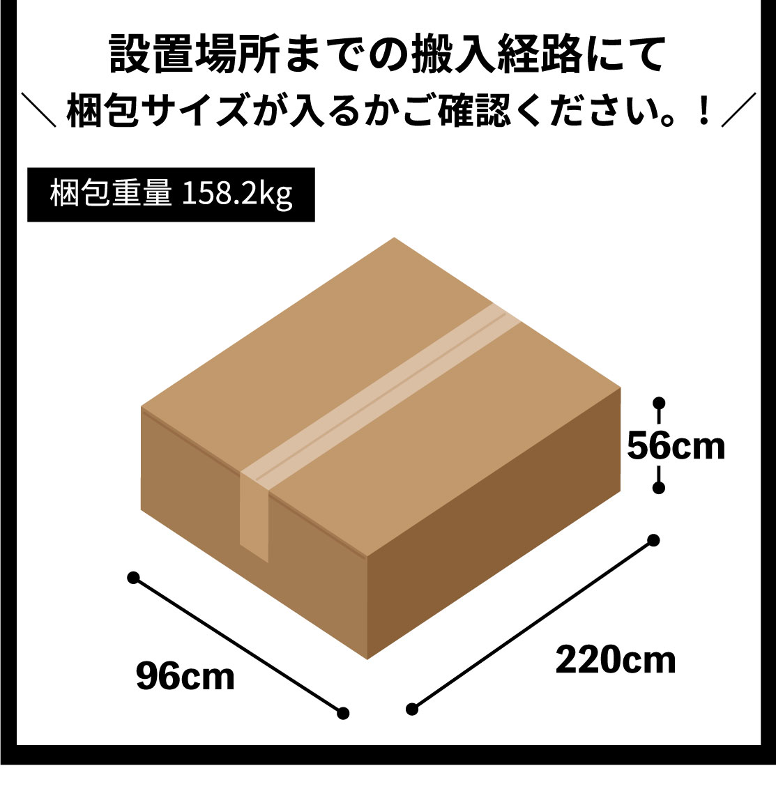 業務用マトリックスのS-ドライブの梱包サイズ