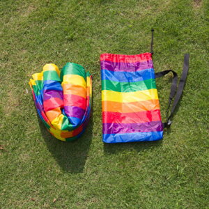 エアーベッド エアハンモック エアーソファー /たった15秒でどこでもエアソファー登場 エアーマット ベンチ 組み立て簡単 大人気 収納袋付き レインボー・軽型 行楽 旅行通販格安セール情報 楽天 通販