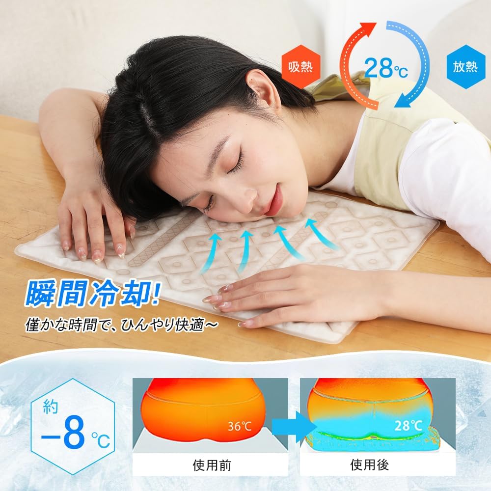 ポイント5倍 冷感マット 冷却マット 41×30cm PCM ggpt 2026新改良 28℃自然凍結 ア...