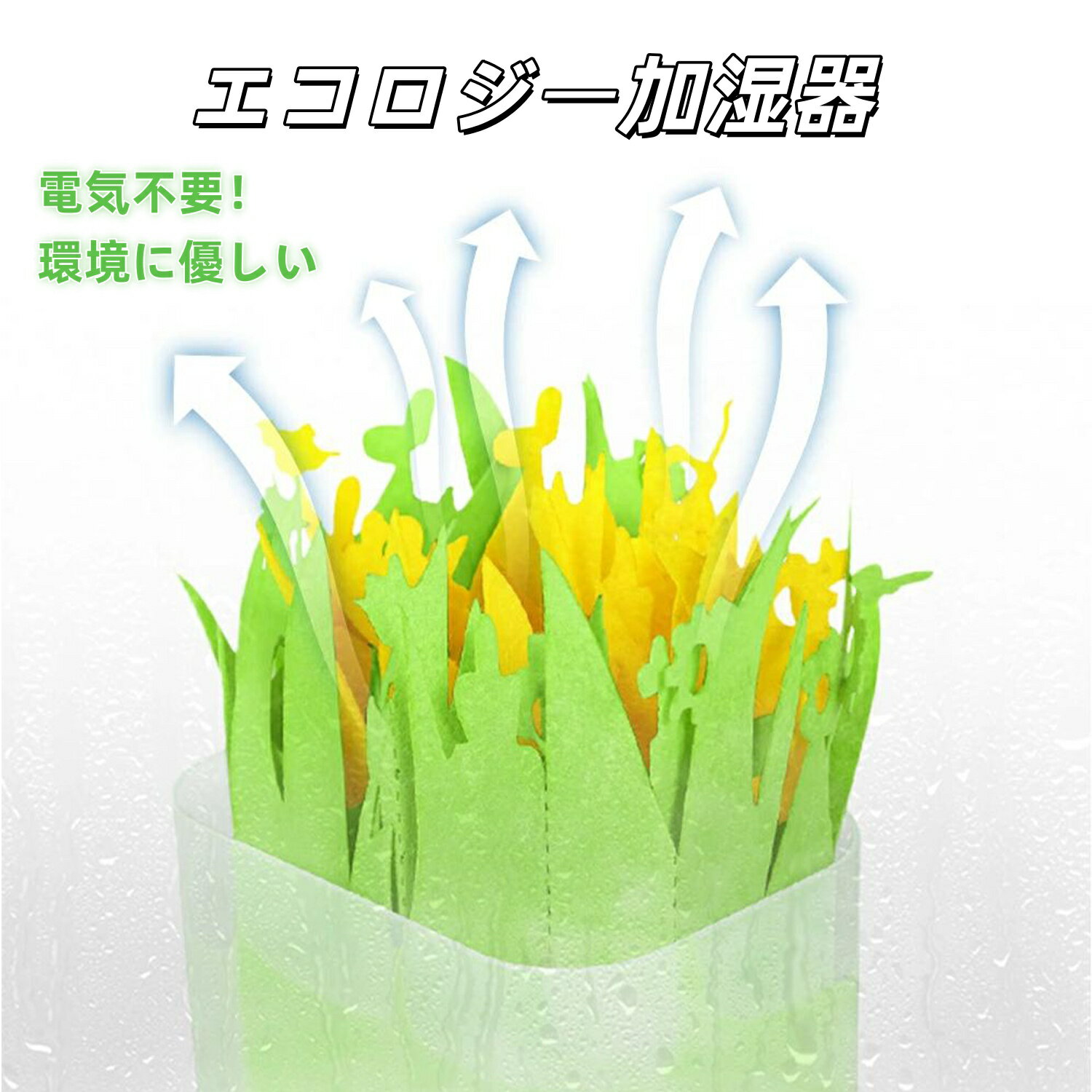 ポイント5倍 エコロジー加湿器 自然気化式の加湿器 ペーパー 小型 エコ 交換用フィルター 電気不要 節..