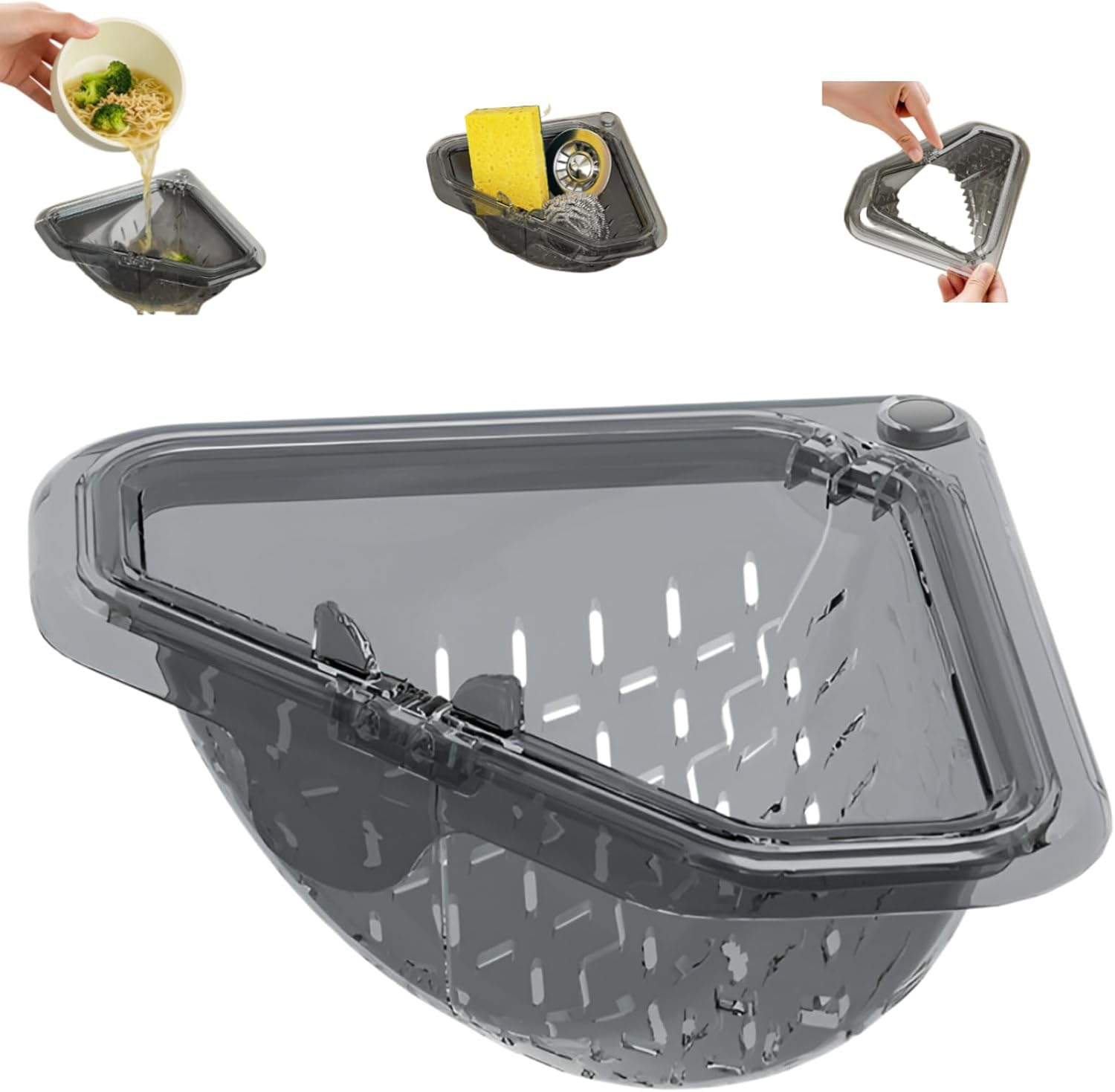 ポイント5倍 三角コーナー シンク ゴミ受け 生ゴミスタンド マグネット式 三角水切りラック 水切りバスケット キッチンシンク ストレーナー 詰まり防止 磁気 スポンジ ホルダー 吊り下げ 残り物濾過 湯切り 果物 野菜 食品洗浄用 キッチンシンク 調理用 家庭用 キッチン用品