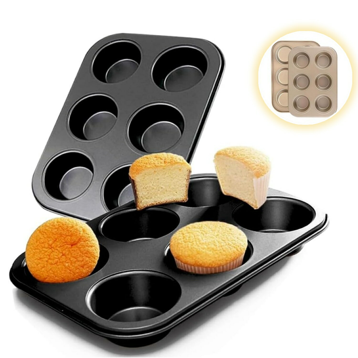 マフィン型 6個取り カップケーキ 型 ホームベーカリー マフィンカップ ケーキ型 ケーキ型 製菓用品 ノ..