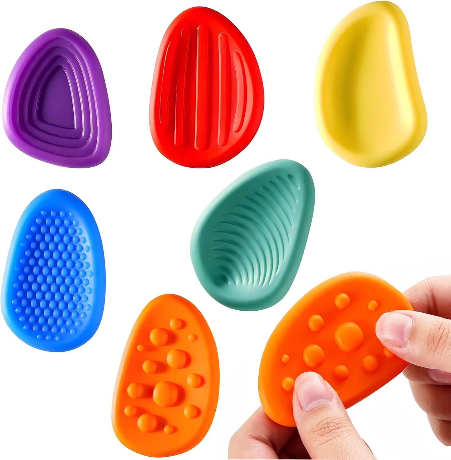 感覚石おもちゃ 6個セット ストレス解消 グッズ 感覚刺激グッズ 心を静めるおもちゃ スクイーズ キーホルダー 自閉症 おもちゃ 自閉症 かみかみ グッズ スクイーズ フィジェットトイ 不安解消 子供 大人用 圧力救助おもちゃ シリコン製