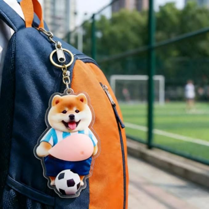 お腹ぷにぷに キーホルダー デブ犬 柴犬 マシュマロ触感 癒し スクイーズ おもしろい 車 鍵 飾り 財布 アクセサリー クリア アクリル 贈り物 癒し ifull-10000539 IFULL サンプル画像3
