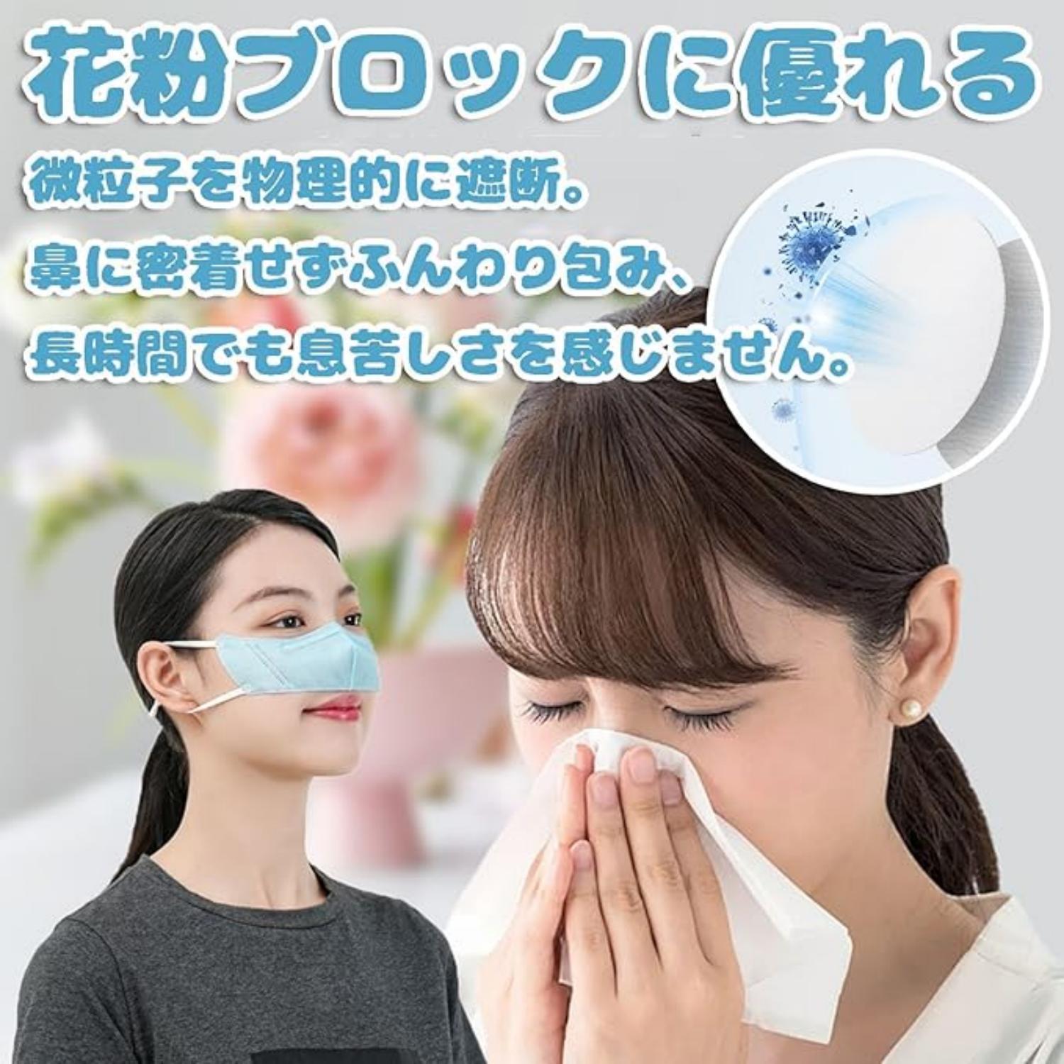鼻 マスク ノーズマスク 鼻専用マスク 花粉対策 粉塵対応 食事対応 鼻ガード 通気性 10枚入り 20枚入り 男女兼用