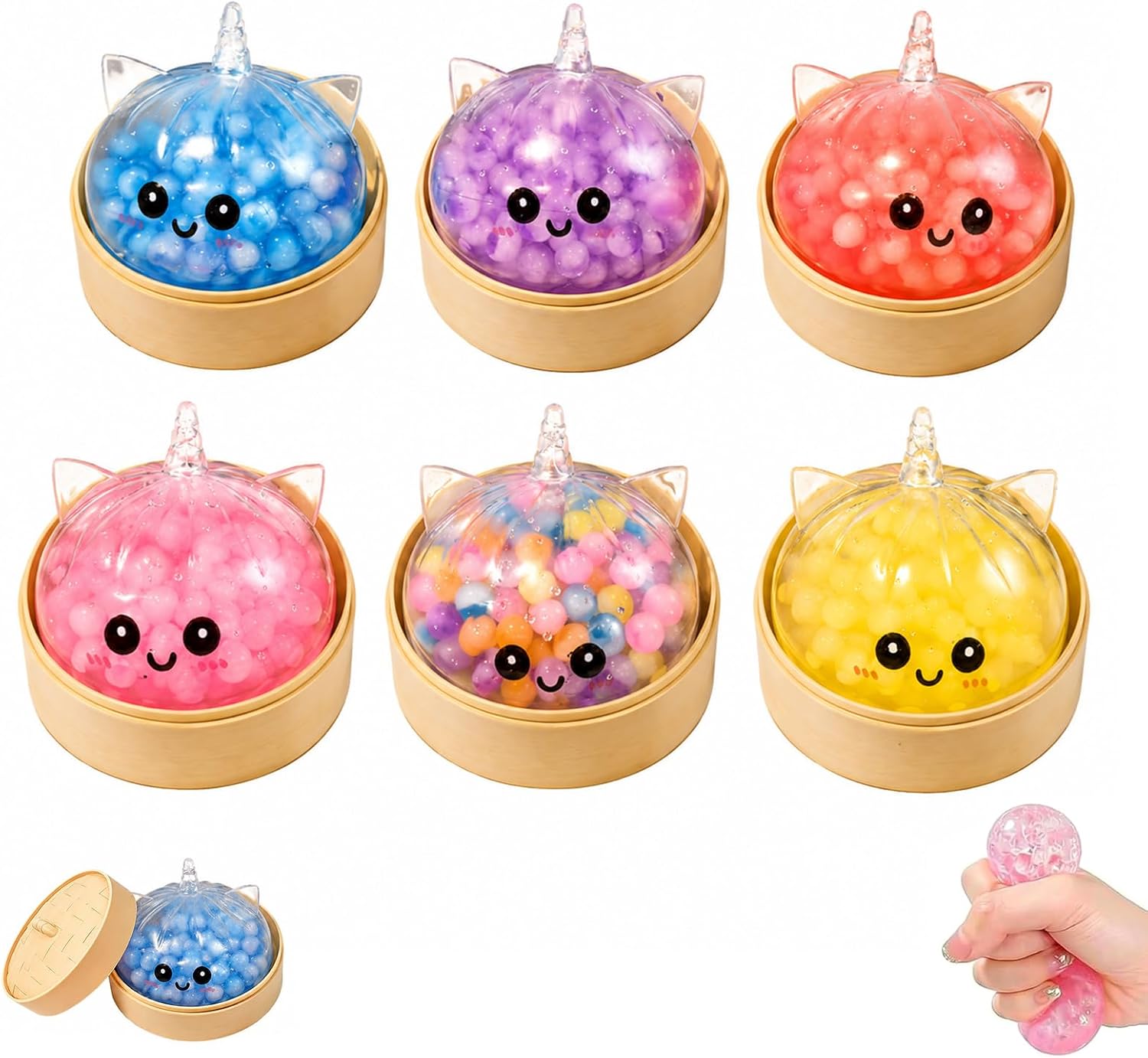 ポイント5倍 スクイーズ 肉まん 中華まん【2026年 新開発】おもちゃ 7色ランダム発送 squishy dumpling 玩具 水感 もちもち 柔らかい 握る玩具 知育 景品 餃子型 高反発 子供 大人兼用 ifull-10000630 IFULL パッケージ画像