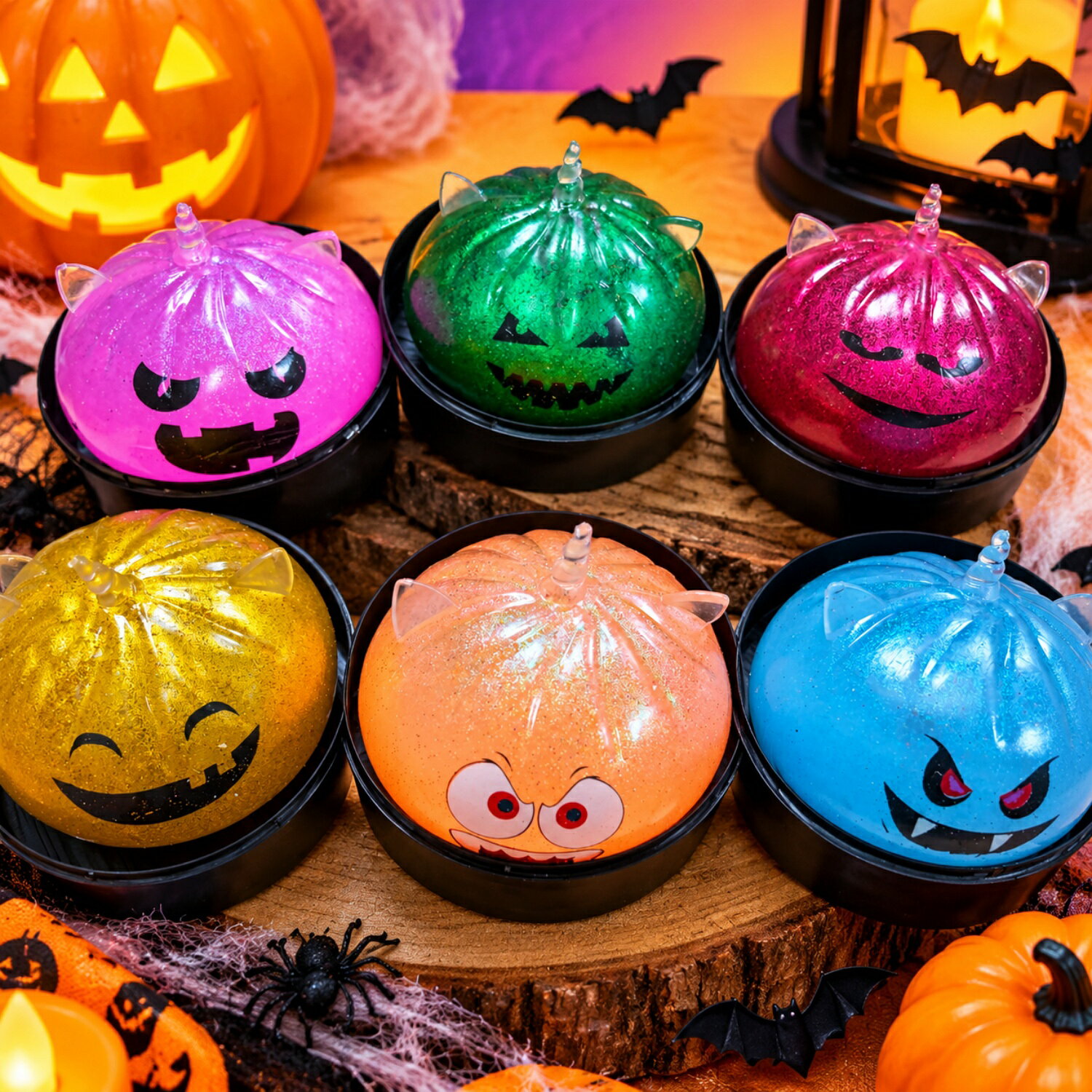 ハロウィン限定 肉まん スクイーズ 餃子型 スクイーズおもちゃ もちもち ぷにぷに 低反発 蒸し器付き ストレス解消 キラキラ 大人 子供 幽霊 ハロウィン プレゼント ギフト リラックス フィジェット ifull-10000629 IFULL サンプル画像3