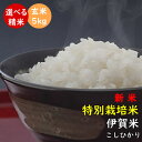 令和3年産 新米 伊賀米コシヒカリ【特別栽培米】 三重県伊賀産 玄米5kg みえの安心食材認定米 有機肥料使用　米ぬか無料 精米無料 白米 無洗米 3分づき 5分づき 7分づき 胚芽米