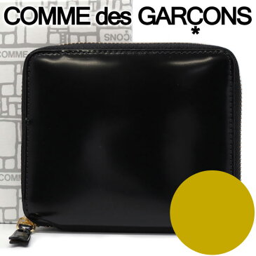 コムデギャルソン 二つ折り財布 COMME des GARCONS コンパクト財布 レディース メンズ ブラック×ゴールド SA2100MI MIRROR INSIDE GOLD 【あす楽】【送料無料】