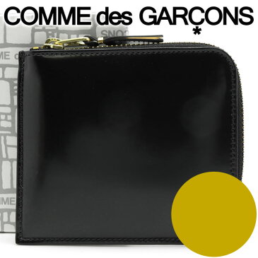 コムデギャルソン ミニ財布 コンパクト コインケース COMME des GARCONS メンズ レディース ブラック×ゴールド SA3100MI MIRROR INSIDE GOLD 【あす楽】【送料無料】